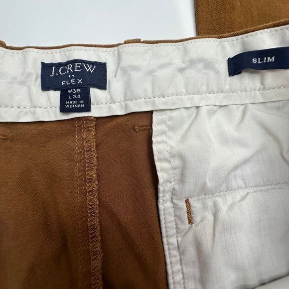 J.Crew Tan Flex Slim Fit Khaki Pants- 36x34 - Picture 3 of 7